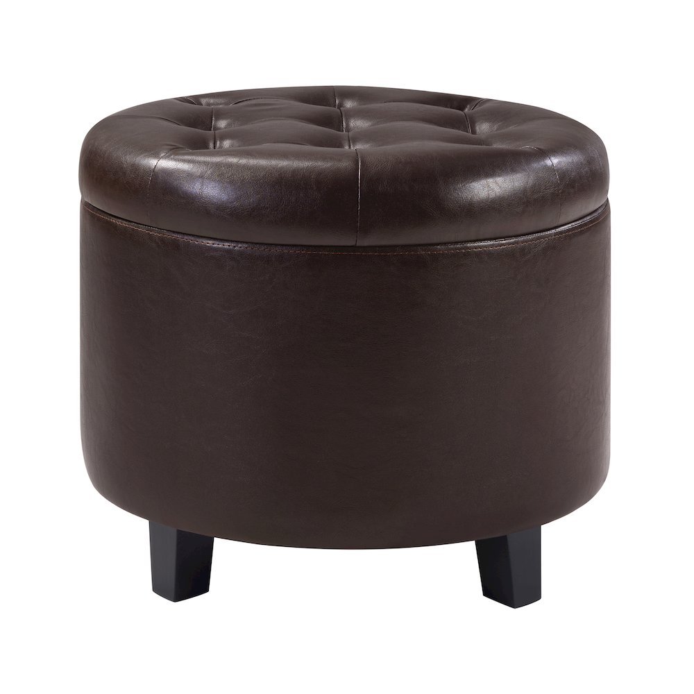 Designs4Comfort Round Storage Ottoman. Picture 1