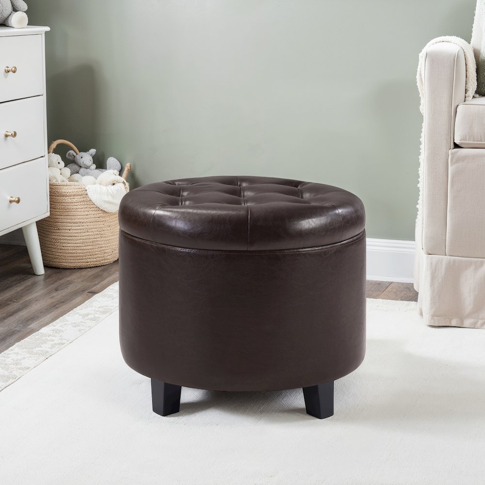 Designs4Comfort Round Storage Ottoman. Picture 2