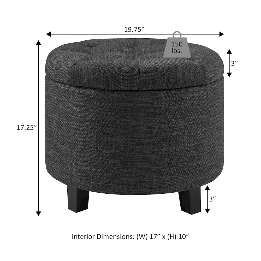 Designs4Comfort Round Storage Ottoman. Picture 6