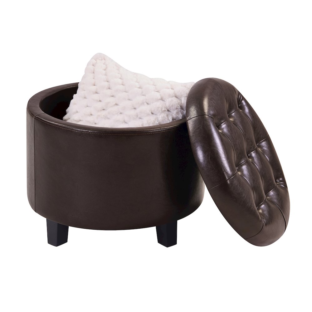 Designs4Comfort Round Storage Ottoman. Picture 3
