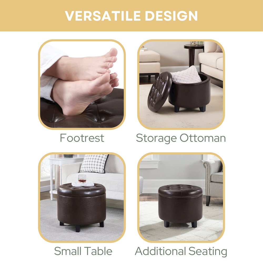 Designs4Comfort Round Storage Ottoman. Picture 5