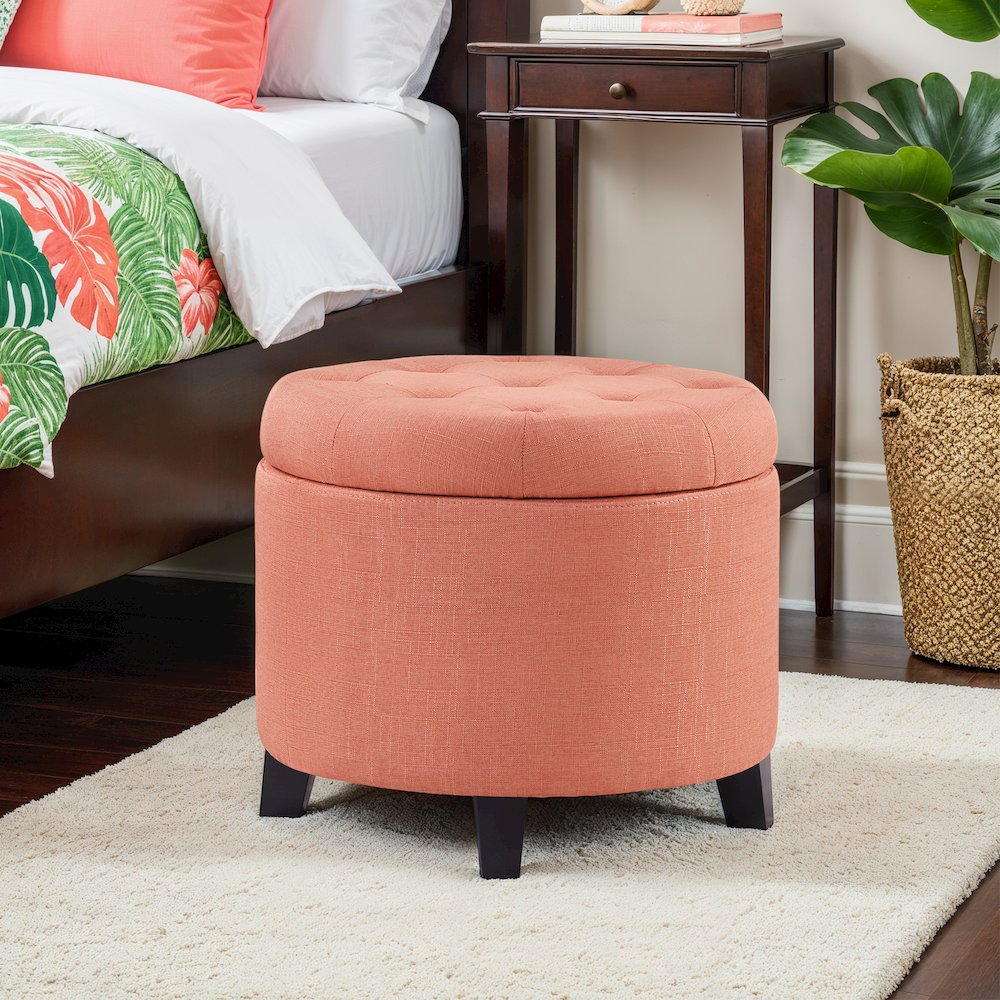 Designs4Comfort Round Storage Ottoman. Picture 2