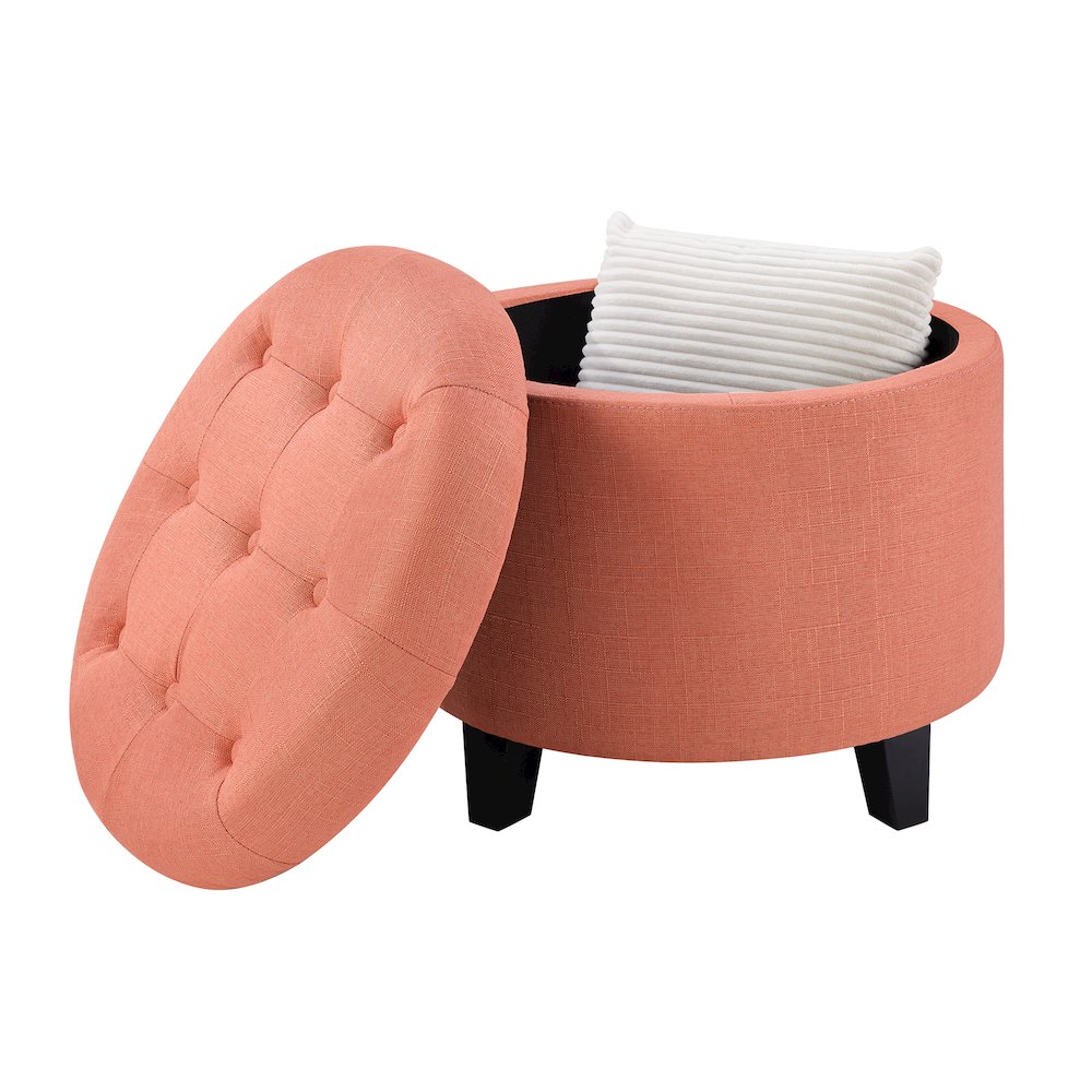 Designs4Comfort Round Storage Ottoman. Picture 3