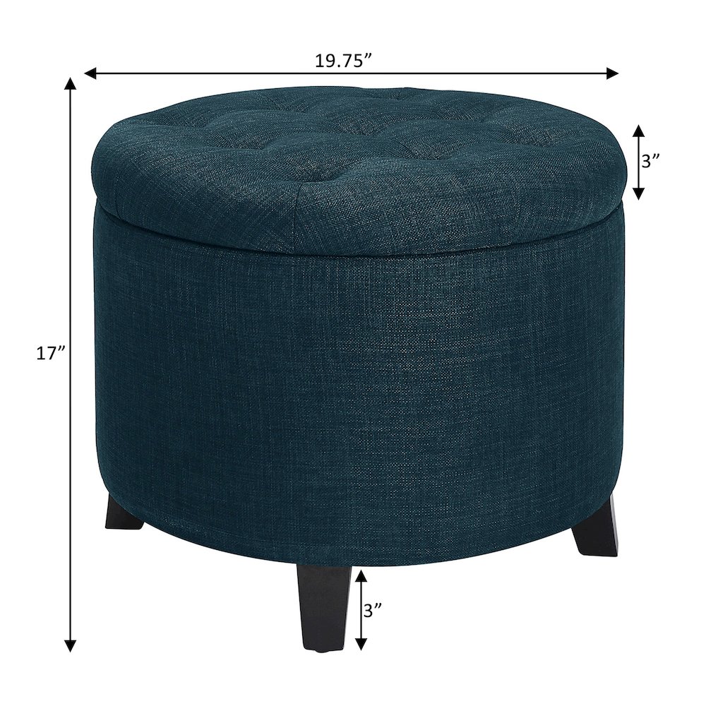 Designs4Comfort Round Storage Ottoman. Picture 4