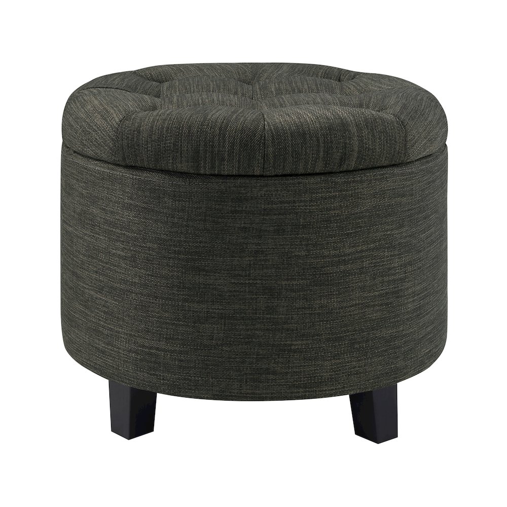Designs4Comfort Round Storage Ottoman. Picture 1