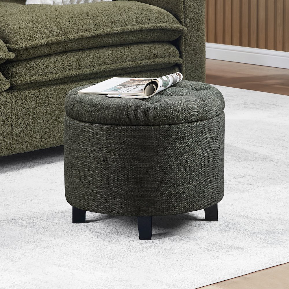 Designs4Comfort Round Storage Ottoman. Picture 2