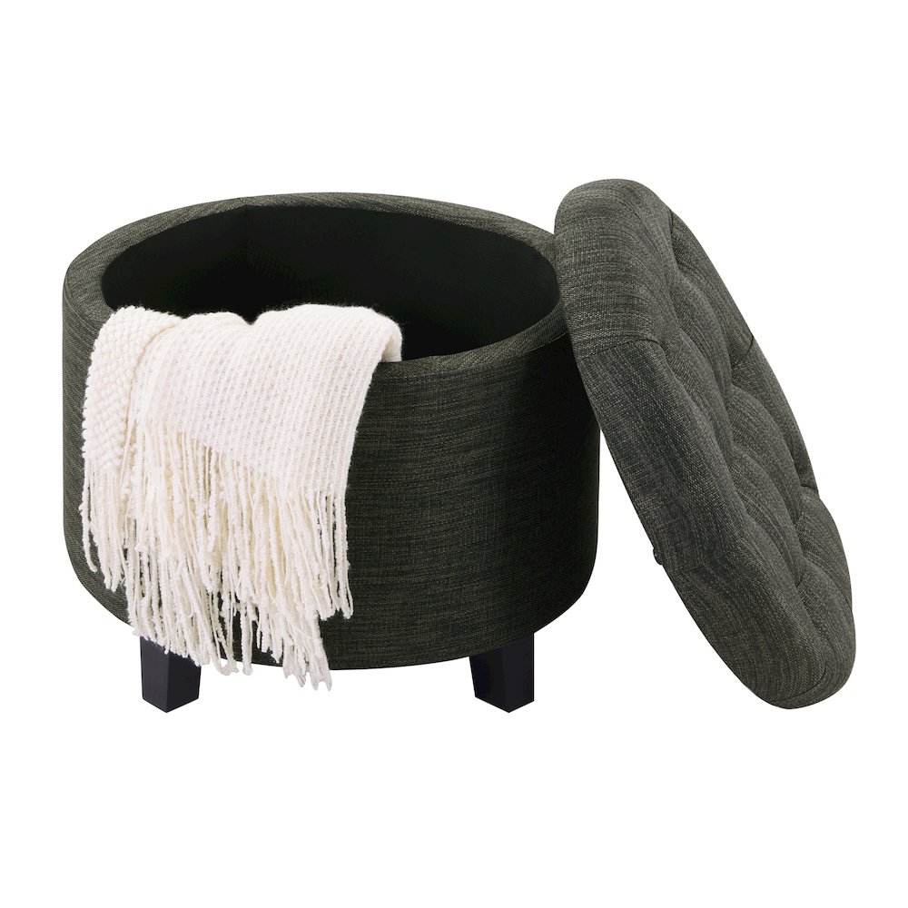 Designs4Comfort Round Storage Ottoman. Picture 3