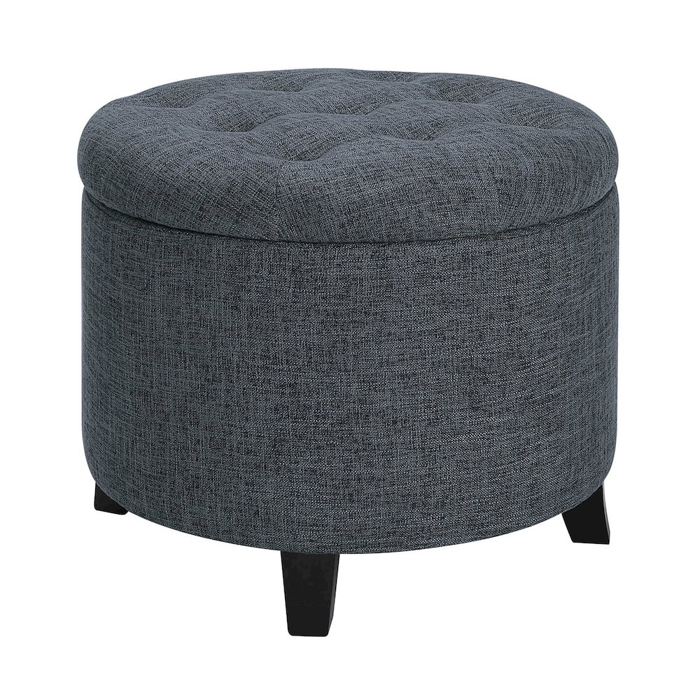Designs4Comfort Round Storage Ottoman. Picture 1