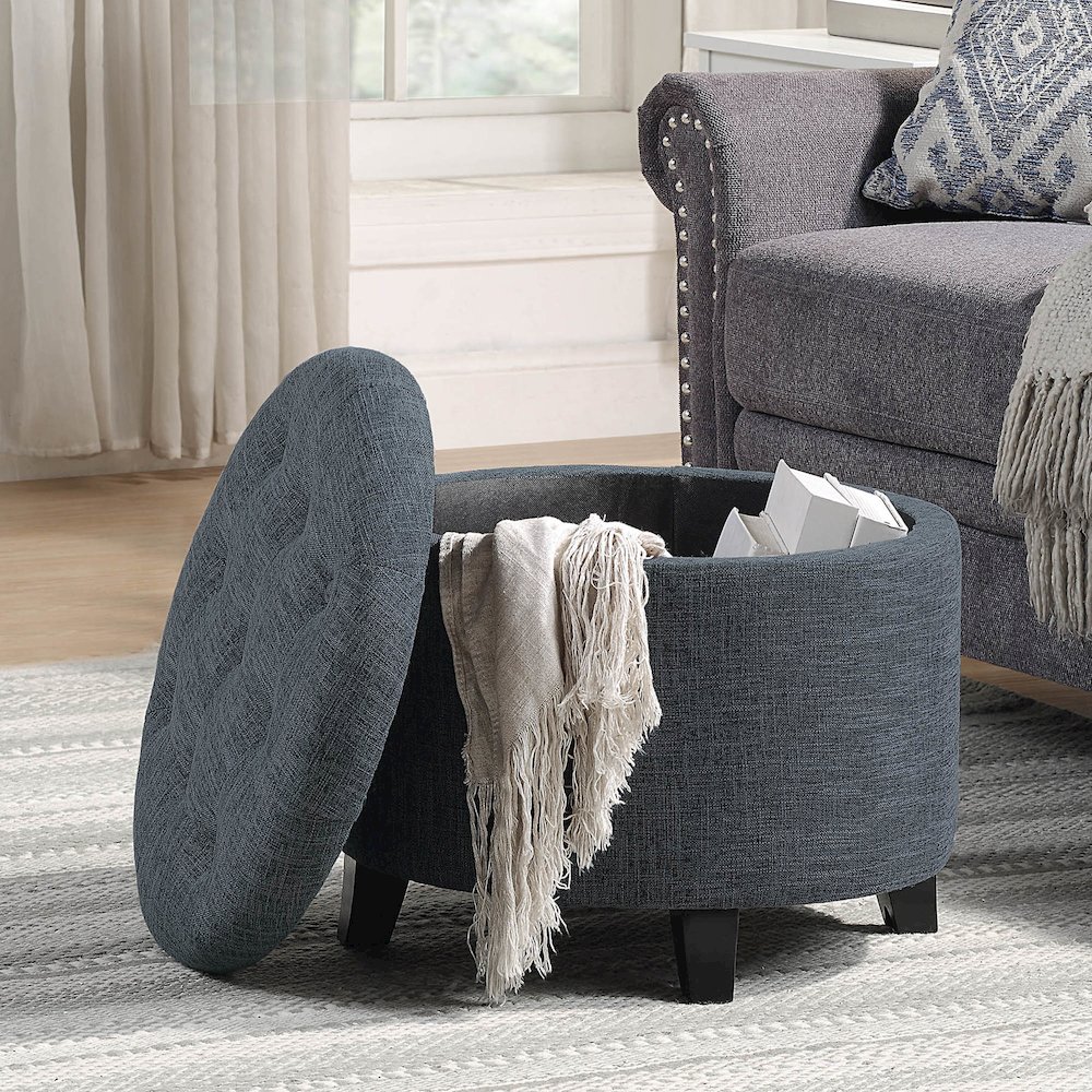 Designs4Comfort Round Storage Ottoman. Picture 2