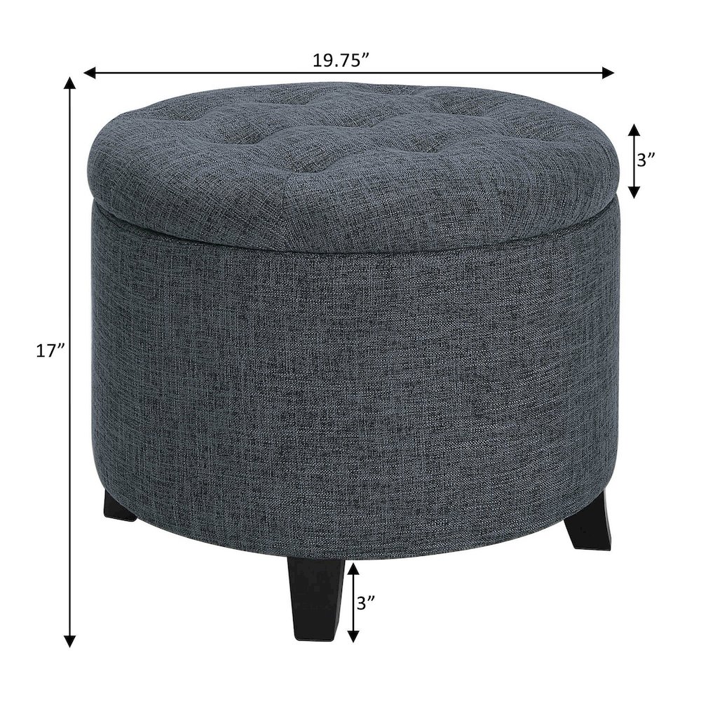 Designs4Comfort Round Storage Ottoman. Picture 4