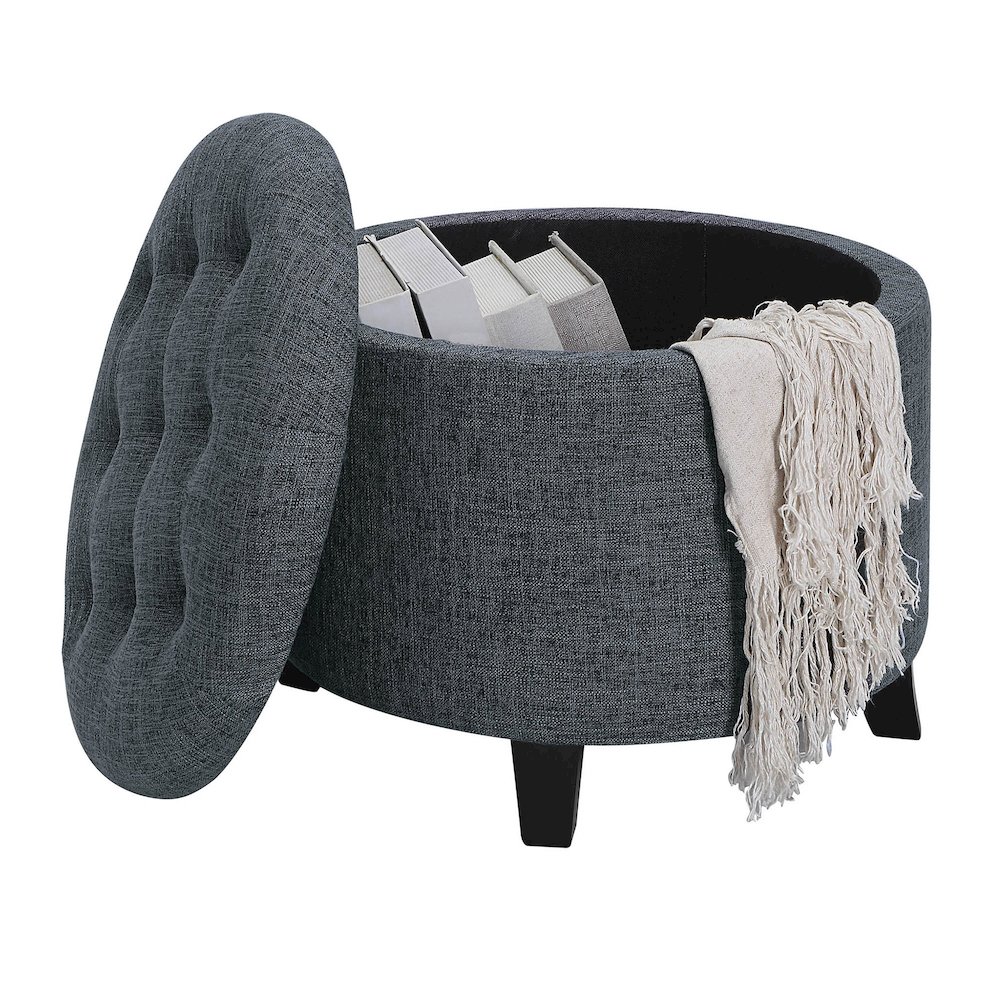 Designs4Comfort Round Storage Ottoman. Picture 3