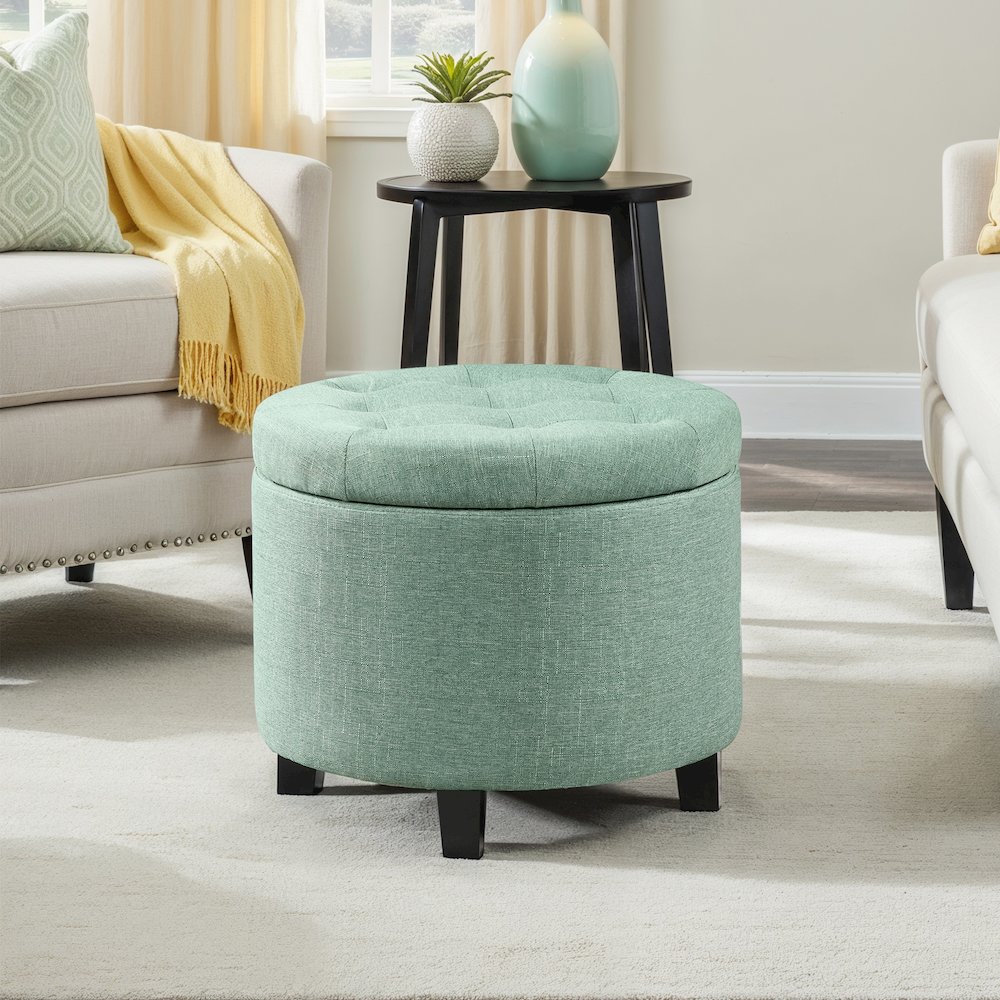 Designs4Comfort Round Storage Ottoman. Picture 2