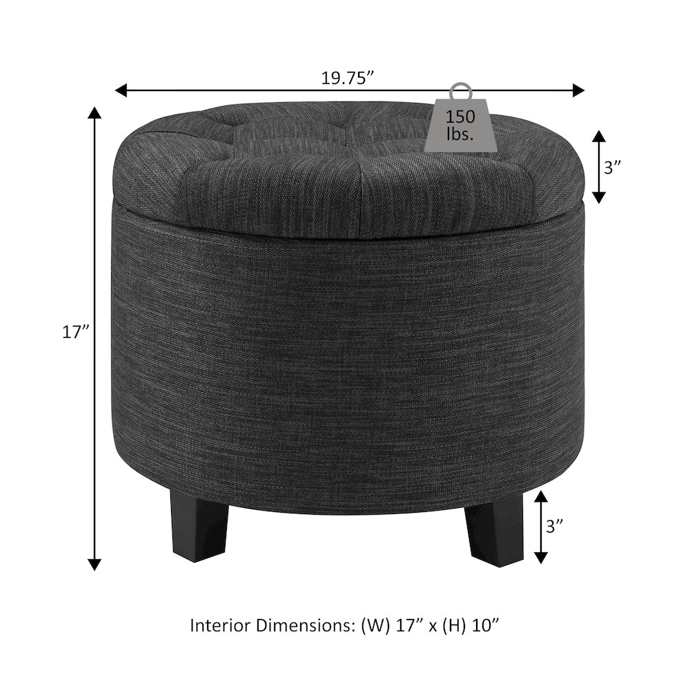 Designs4Comfort Round Storage Ottoman. Picture 6
