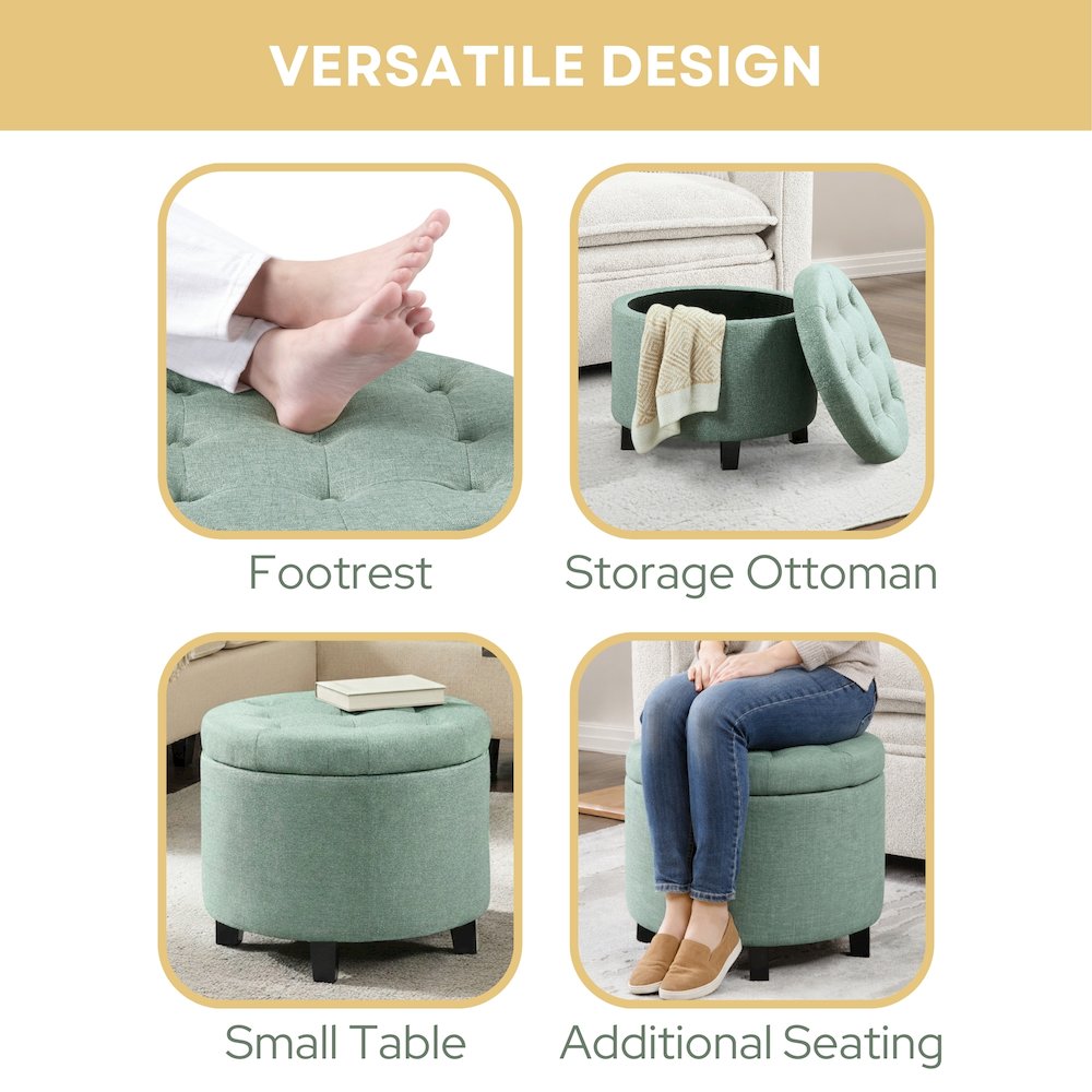 Designs4Comfort Round Storage Ottoman. Picture 5