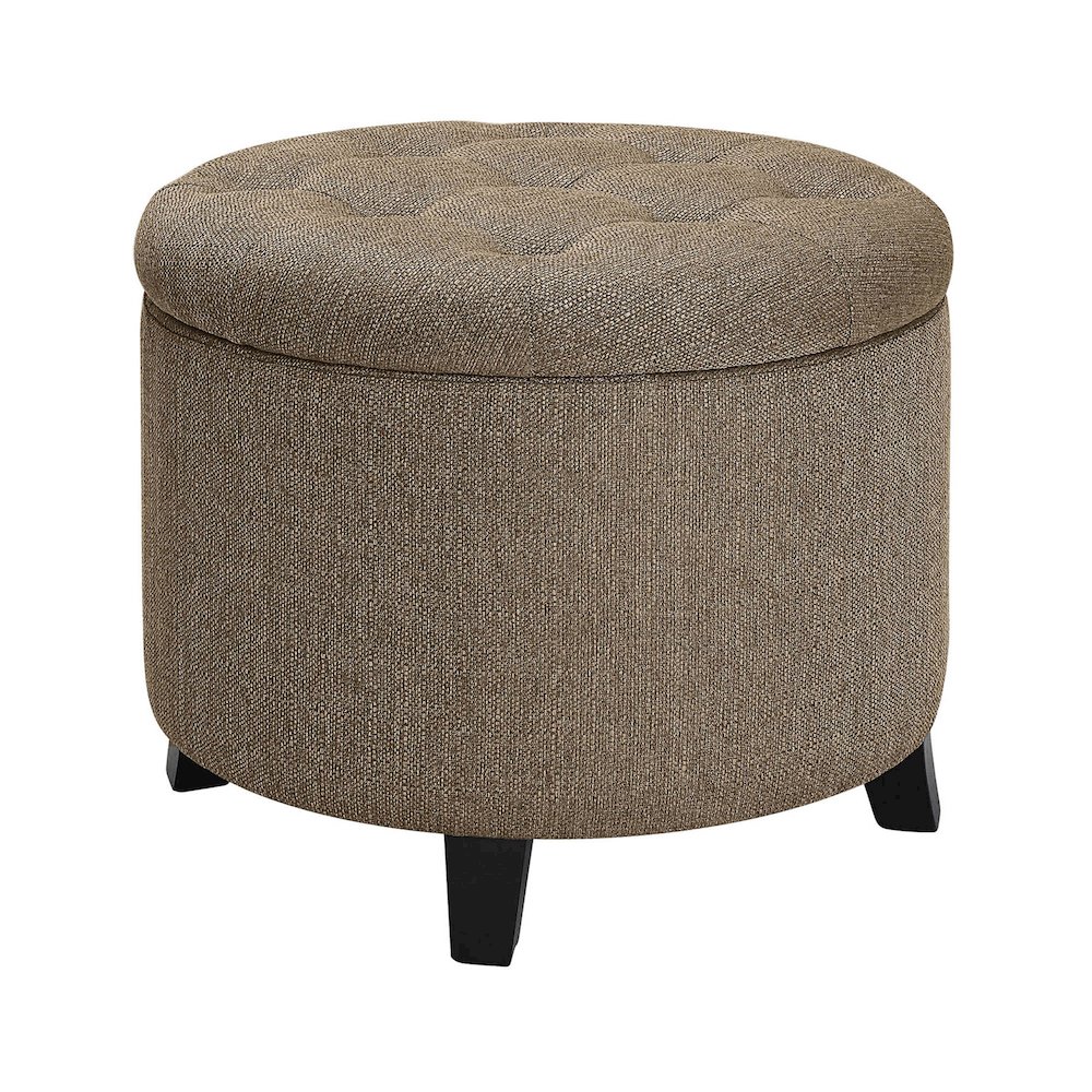 Designs4Comfort Round Storage Ottoman. Picture 1