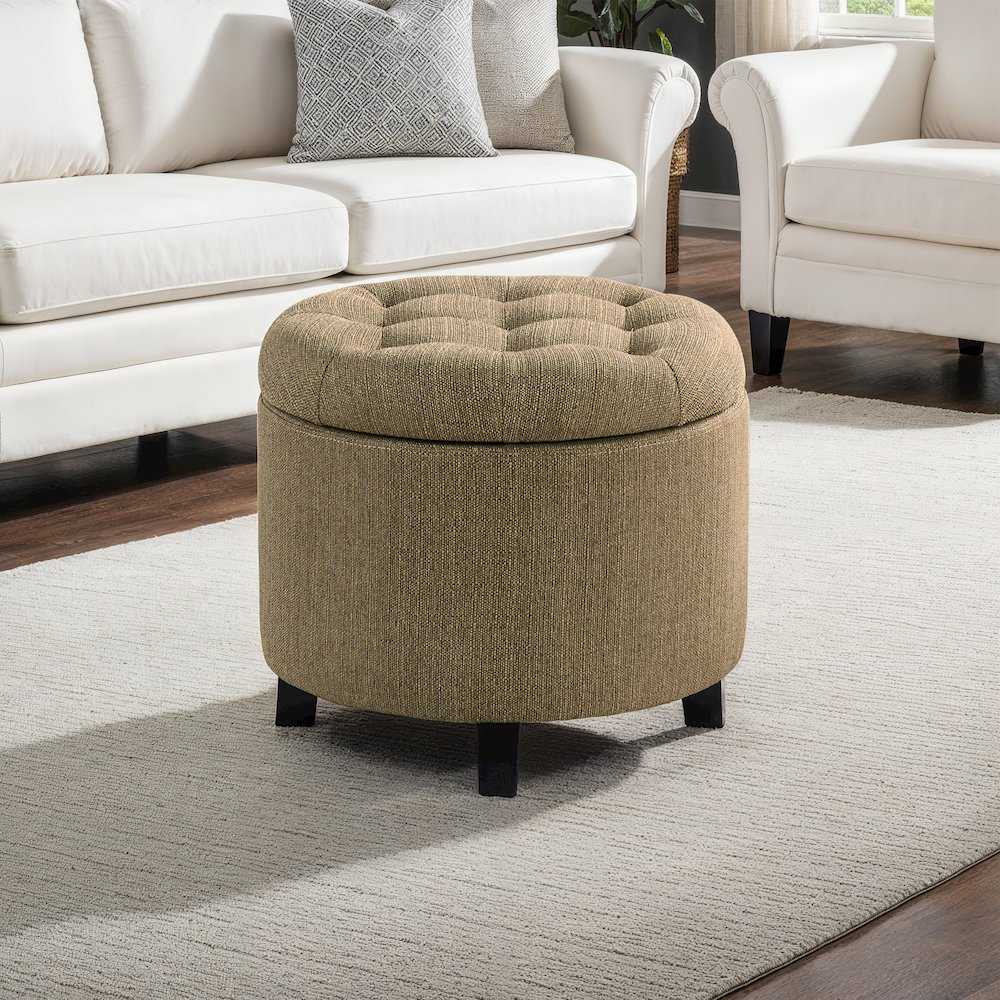 Designs4Comfort Round Storage Ottoman. Picture 2
