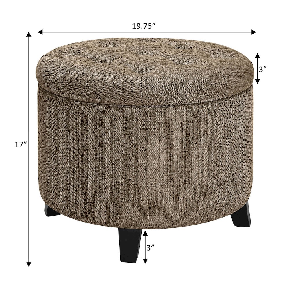 Designs4Comfort Round Storage Ottoman. Picture 4