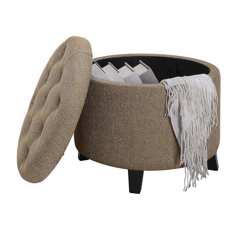 Designs4Comfort Round Storage Ottoman. Picture 3