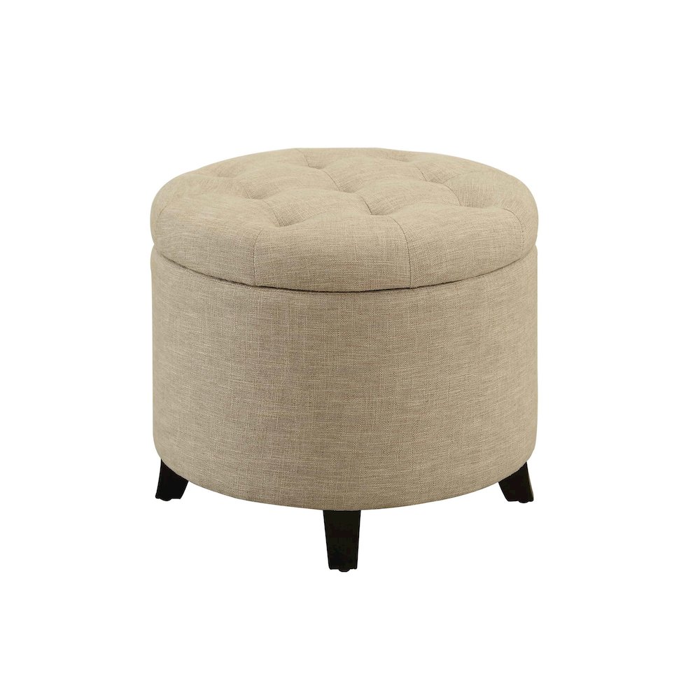 Designs4Comfort Round Storage Ottoman. Picture 1