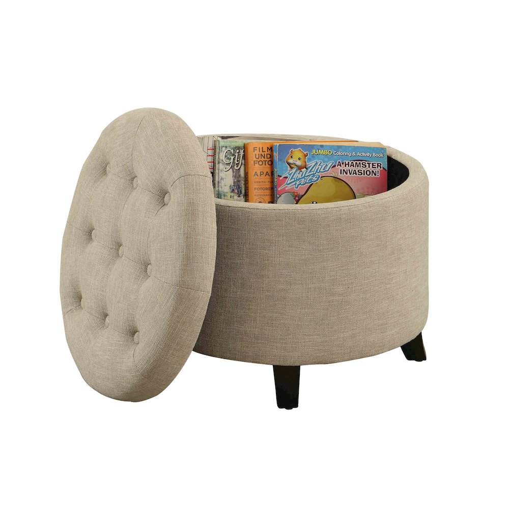 Designs4Comfort Round Storage Ottoman. Picture 2