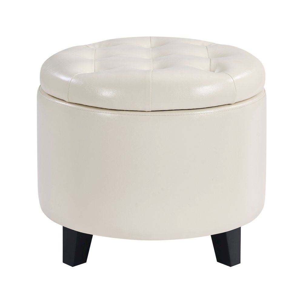 Designs4Comfort Round Storage Ottoman. Picture 1