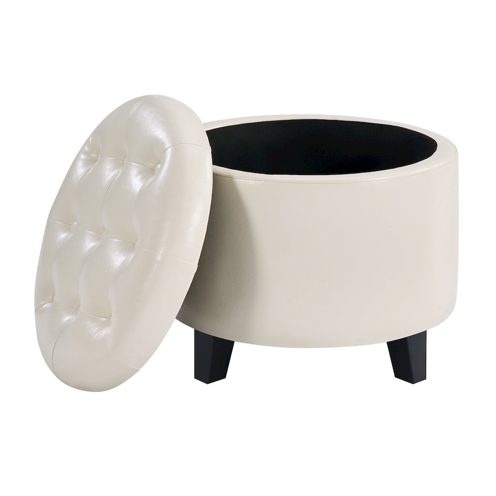 Designs4Comfort Round Storage Ottoman. Picture 3