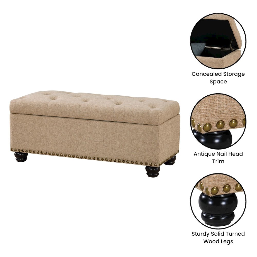 Designs4Comfort 9th Avenue Storage Ottoman Bench. Picture 4