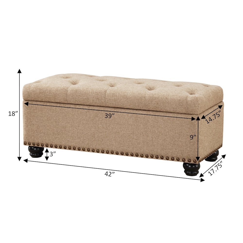 Designs4Comfort 9th Avenue Storage Ottoman Bench. Picture 9