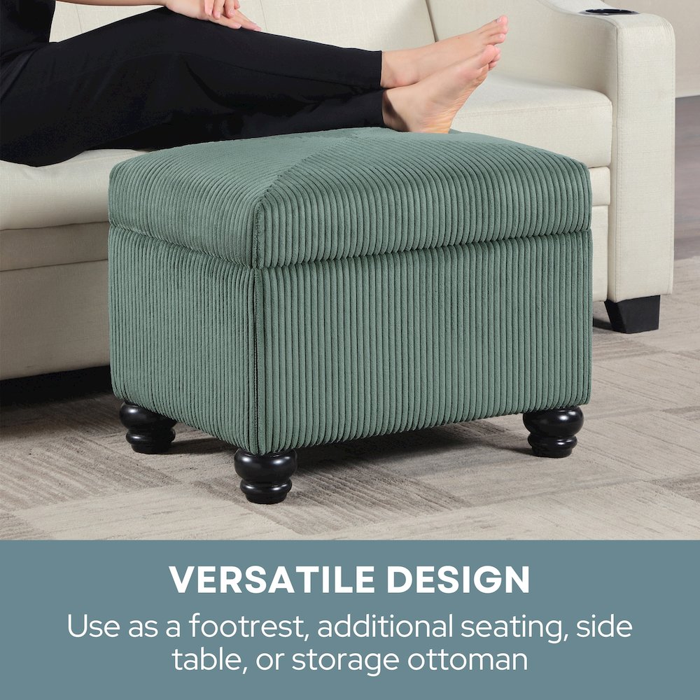 Designs4Comfort Corduroy 5th Avenue Storage Ottoman. Picture 5