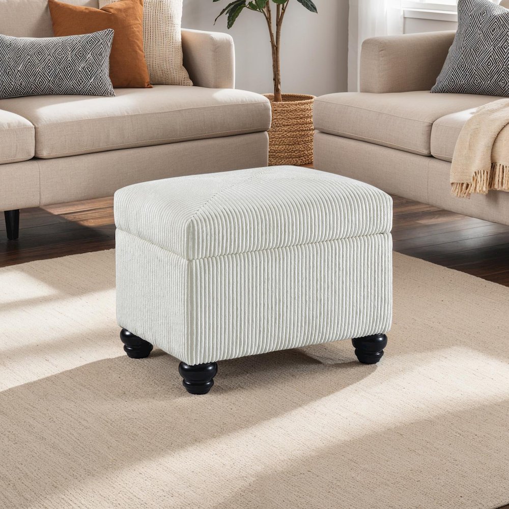 Designs4Comfort Corduroy 5th Avenue Storage Ottoman. Picture 2