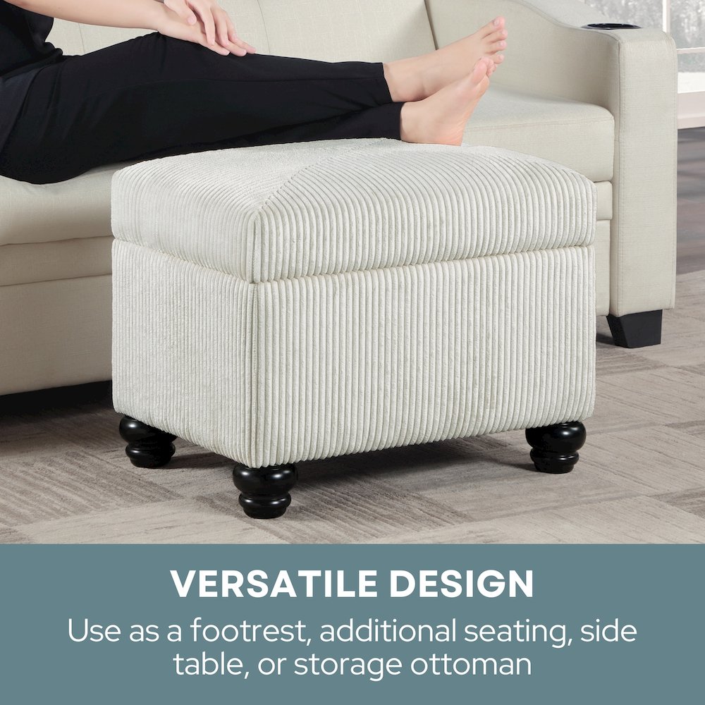 Designs4Comfort Corduroy 5th Avenue Storage Ottoman. Picture 5