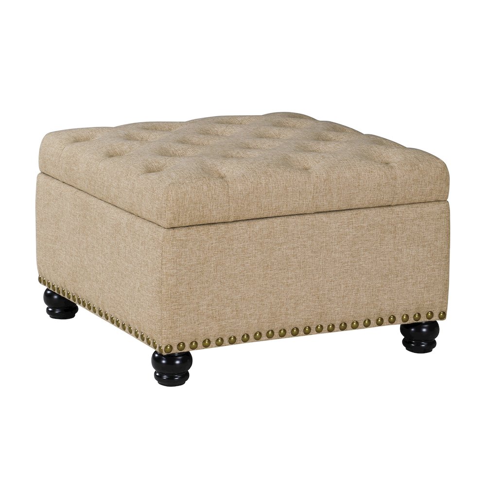 Designs4Comfort Herald Square Ottoman Coffee Table with Storage. Picture 1