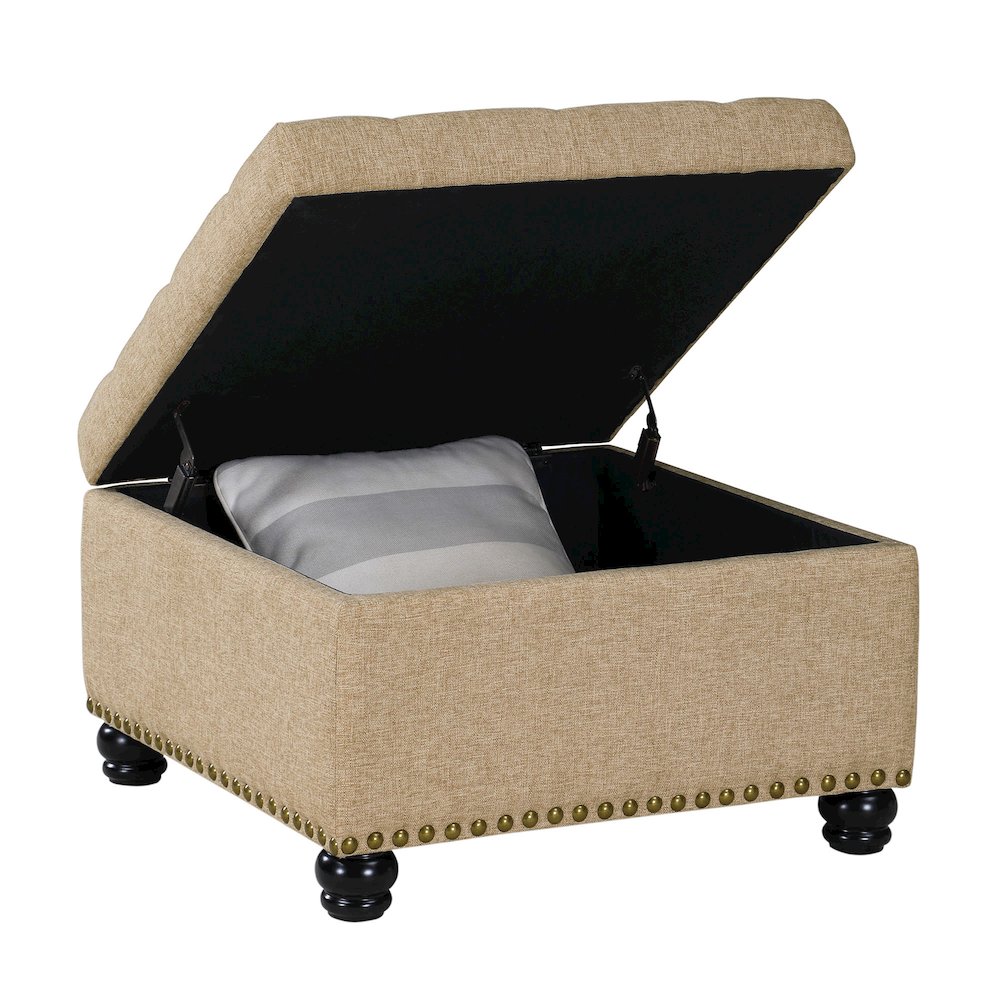 Designs4Comfort Herald Square Ottoman Coffee Table with Storage. Picture 3