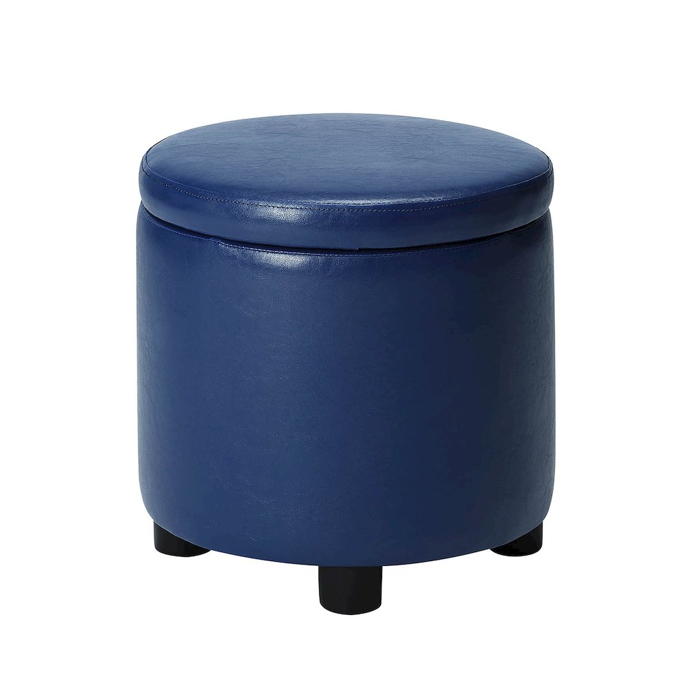Designs 4 Comfort Round Accent Storage Ottoman with Reversible Tray Lid. Picture 1