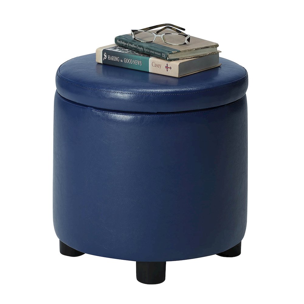 Designs 4 Comfort Round Accent Storage Ottoman with Reversible Tray Lid. Picture 4