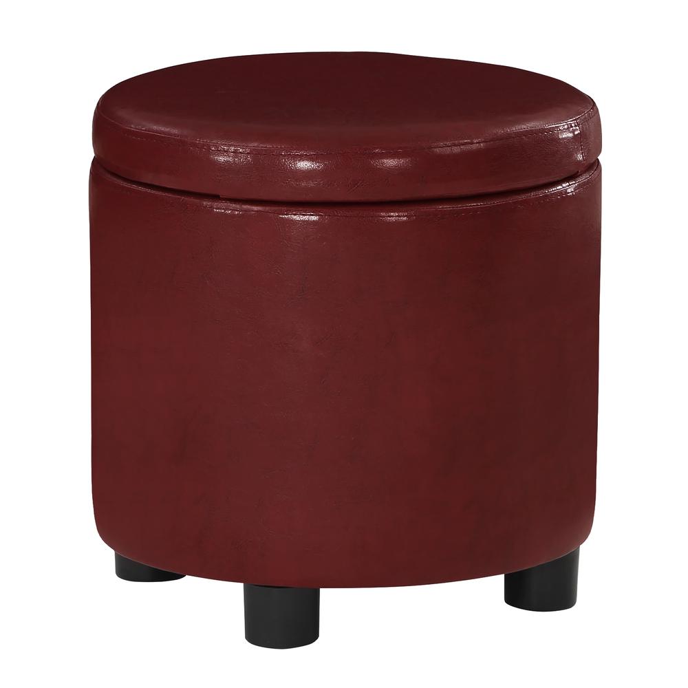 Designs 4 Comfort Round Accent Storage Ottoman with Reversible Tray Lid. Picture 1