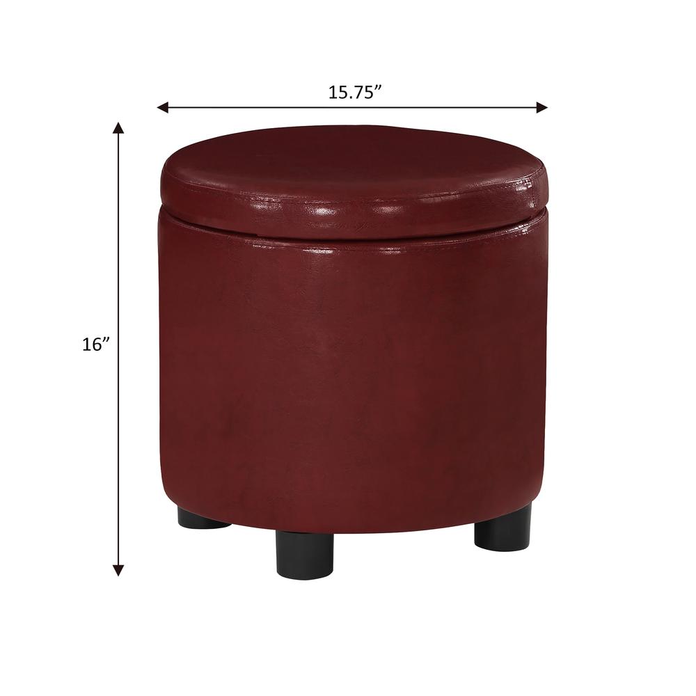 Designs 4 Comfort Round Accent Storage Ottoman with Reversible Tray Lid. Picture 6