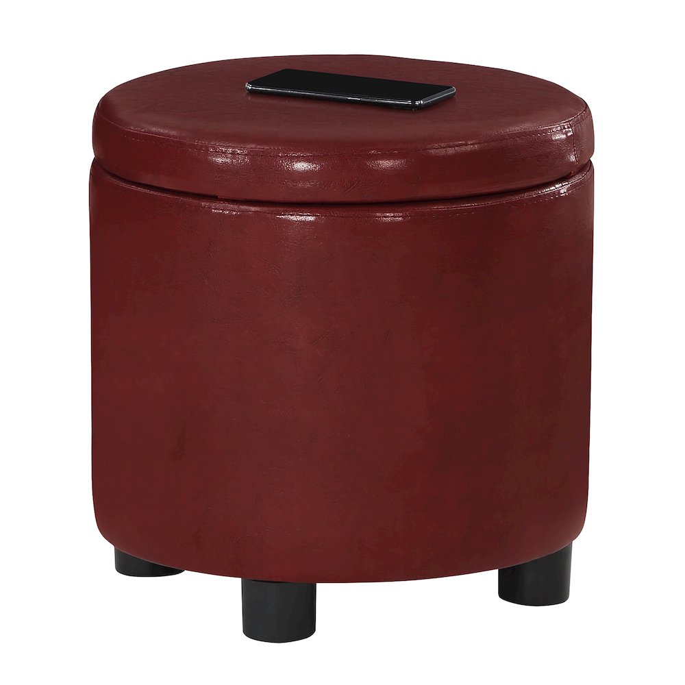 Designs 4 Comfort Round Accent Storage Ottoman with Reversible Tray Lid. Picture 3