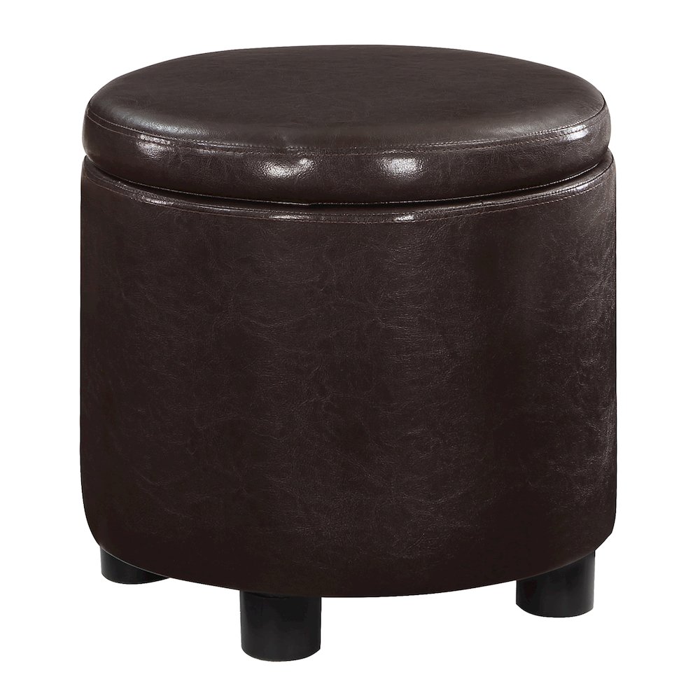 Designs 4 Comfort Round Accent Storage Ottoman with Reversible Tray Lid. Picture 1