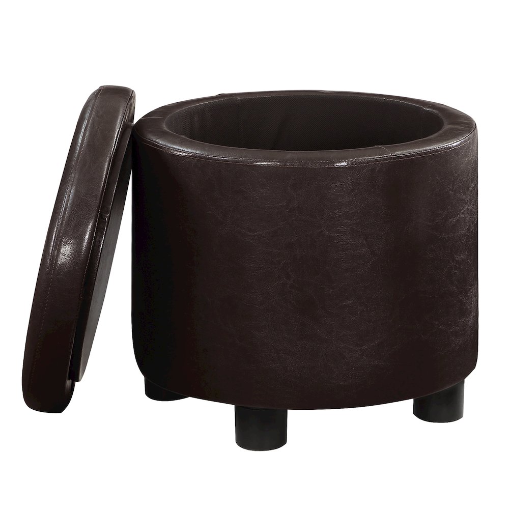 Designs 4 Comfort Round Accent Storage Ottoman with Reversible Tray Lid. Picture 5
