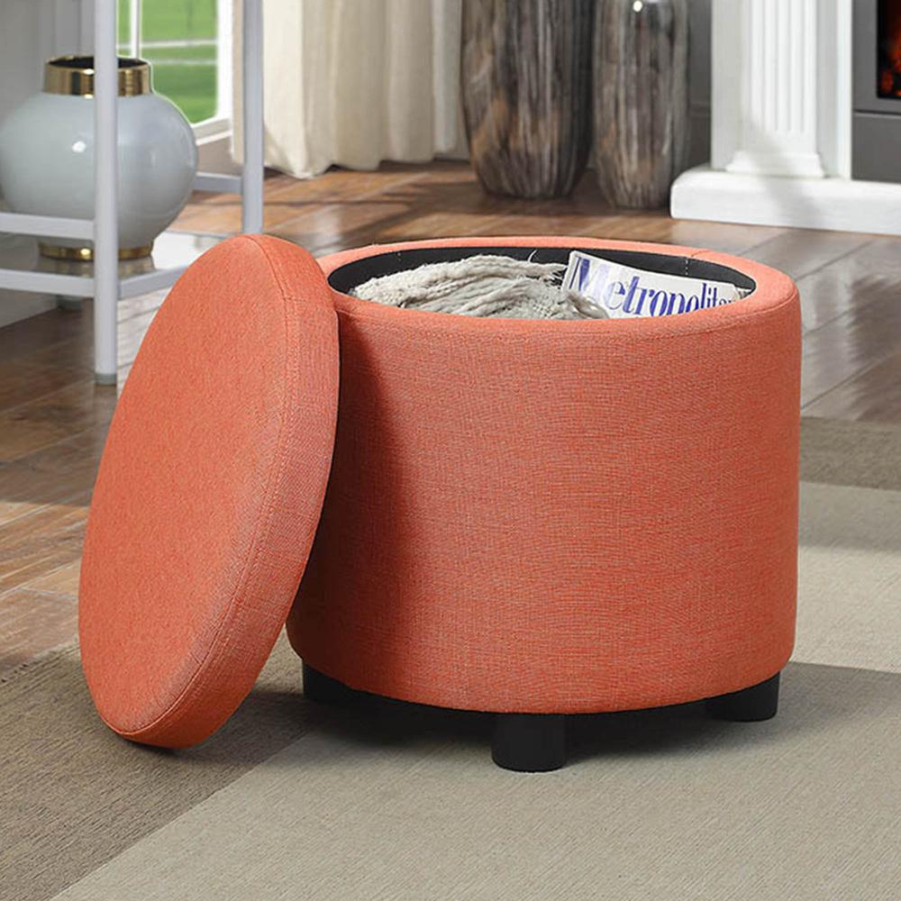 Designs 4 Comfort Round Accent Storage Ottoman with Reversible Tray Lid. Picture 2
