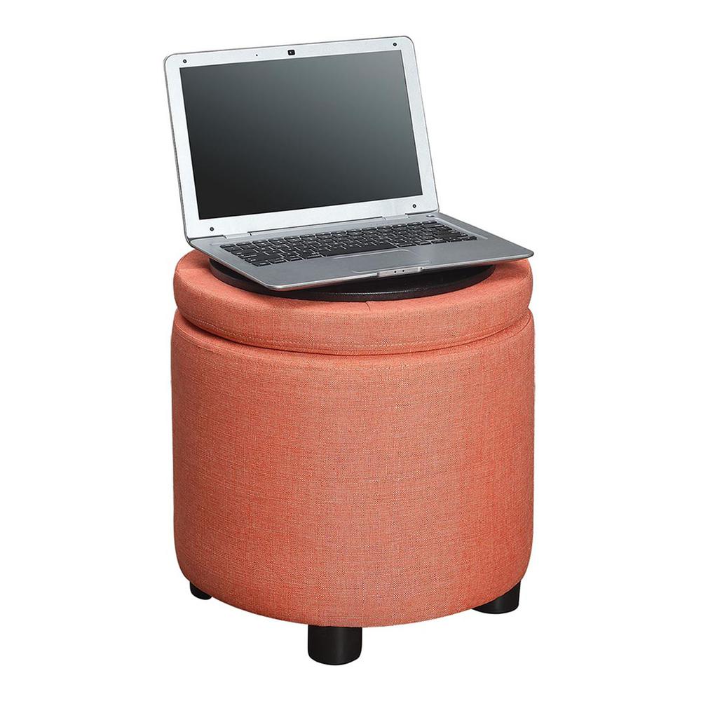 Designs 4 Comfort Round Accent Storage Ottoman with Reversible Tray Lid. Picture 5