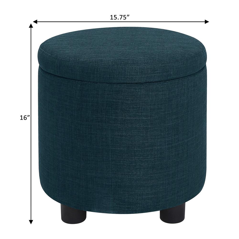 Designs 4 Comfort Round Accent Storage Ottoman with Reversible Tray Lid. Picture 5