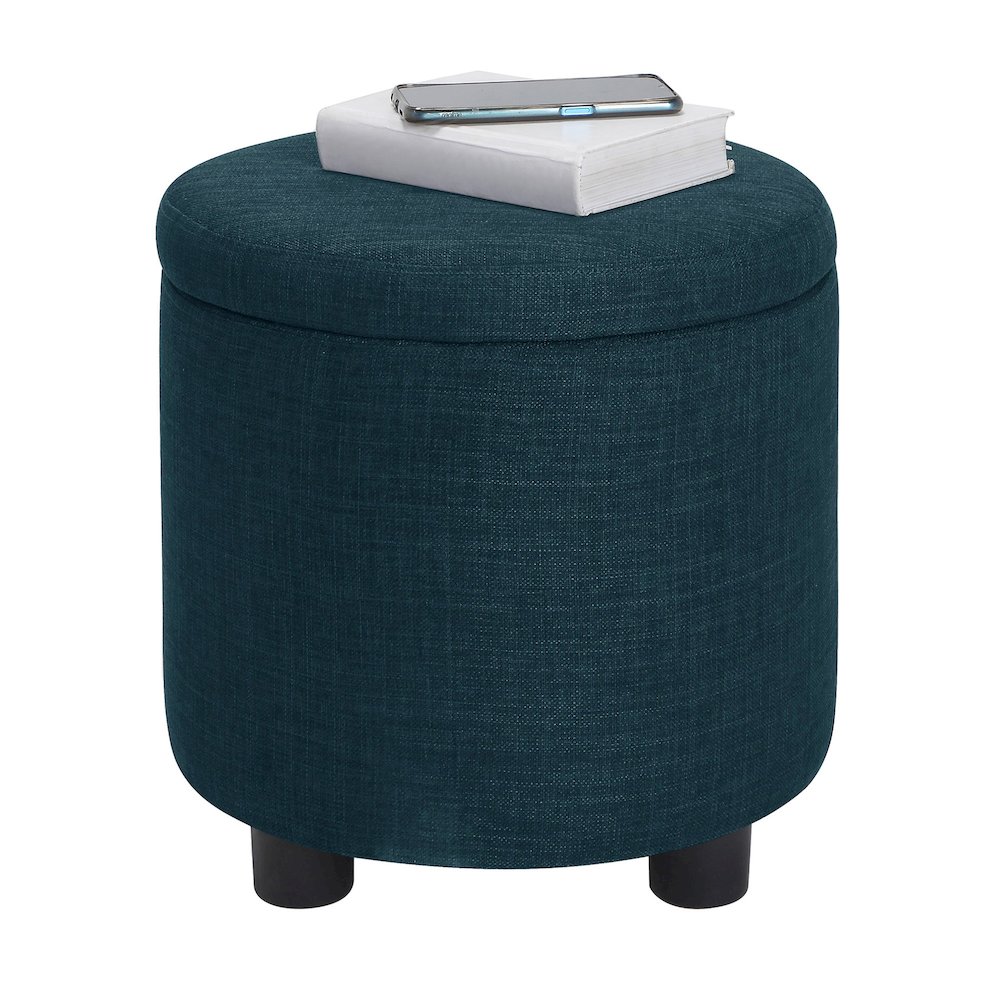 Designs 4 Comfort Round Accent Storage Ottoman with Reversible Tray Lid. Picture 3