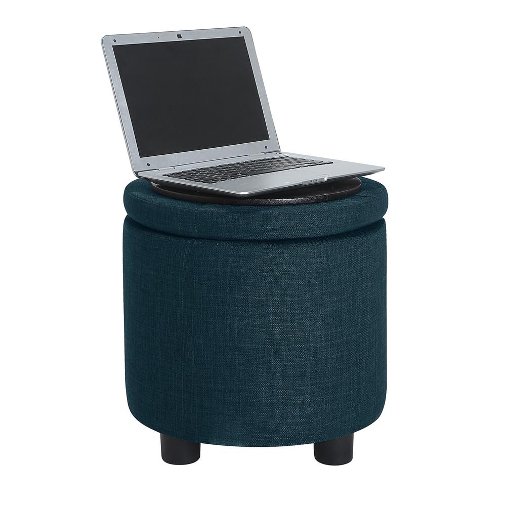 Designs 4 Comfort Round Accent Storage Ottoman with Reversible Tray Lid. Picture 3