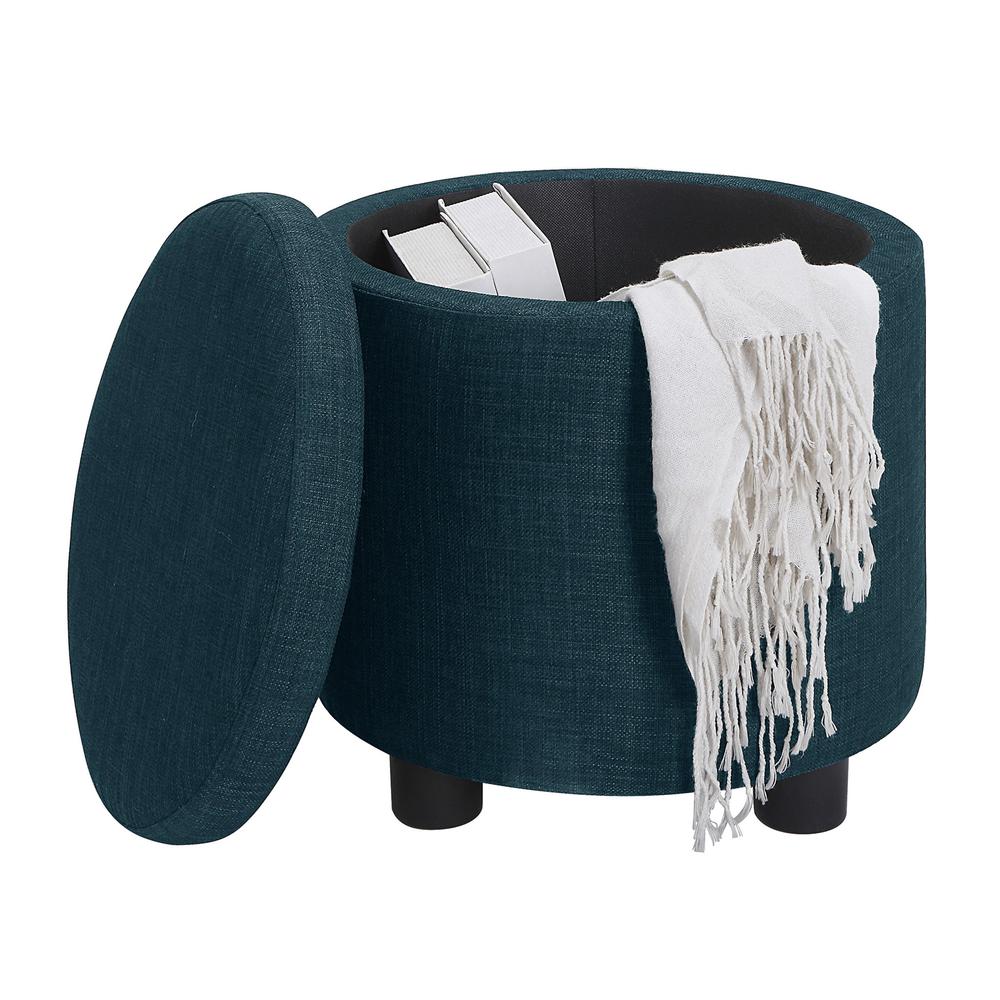 Designs 4 Comfort Round Accent Storage Ottoman with Reversible Tray Lid. Picture 4