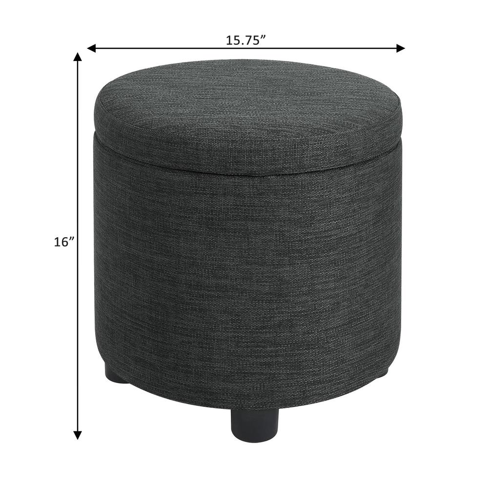 Designs 4 Comfort Round Accent Storage Ottoman with Reversible Tray Lid. Picture 5