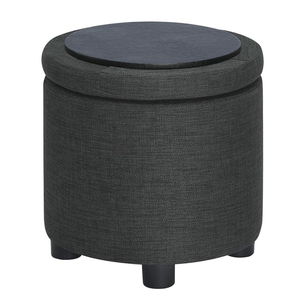 Designs 4 Comfort Round Accent Storage Ottoman with Reversible Tray Lid. Picture 4