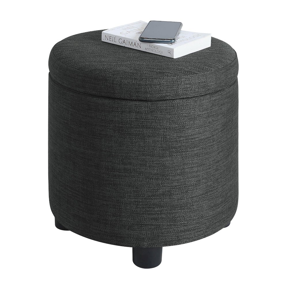 Designs 4 Comfort Round Accent Storage Ottoman with Reversible Tray Lid. Picture 3