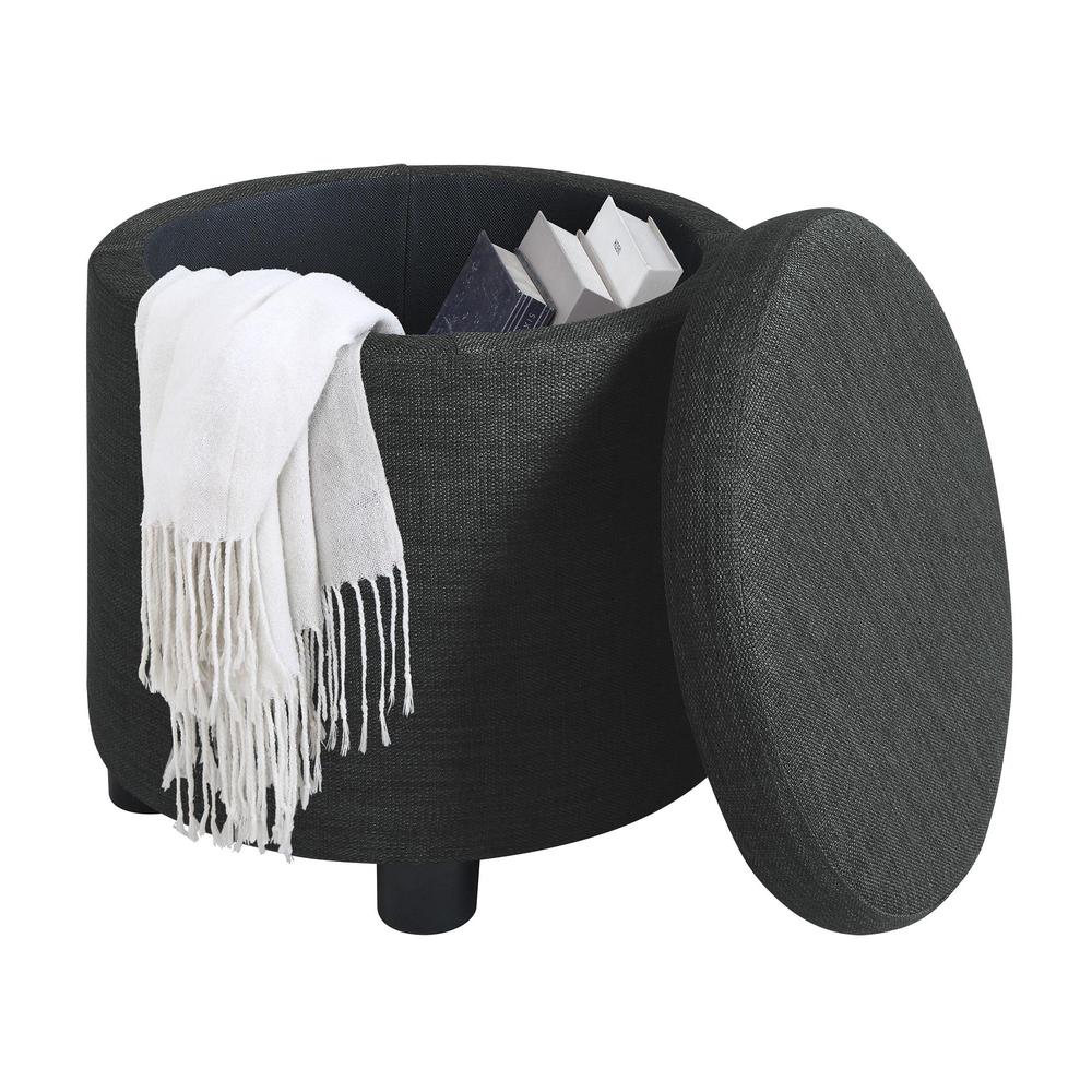 Designs 4 Comfort Round Accent Storage Ottoman with Reversible Tray Lid. Picture 3